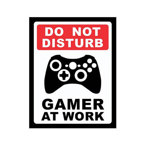 Tamanhos, Medidas e Dimensões do produto Placa Decorativa - Gamer At Work Xb - Legião Nerd