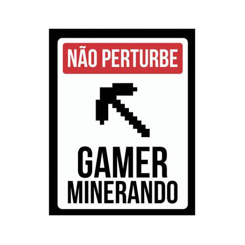 Tamanhos, Medidas e Dimensões do produto Placa Decorativa - Gamer Minerando - Legião Nerd