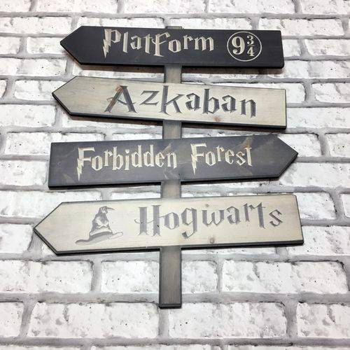 Tamanhos, Medidas e Dimensões do produto Placa Decorativa Harry Potter - Placas Indicativas em Mdf