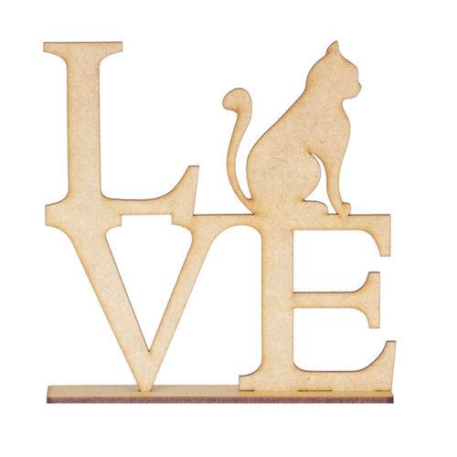 Tamanhos, Medidas e Dimensões do produto Placa Decorativa Love Gato Clb – H011