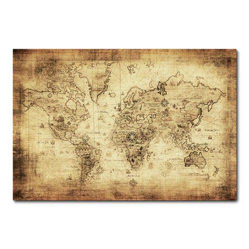 Tamanhos, Medidas e Dimensões do produto Placa Decorativa - Mapa Mundi - 0430plmk