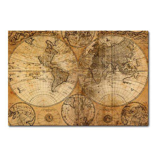 Tamanhos, Medidas e Dimensões do produto Placa Decorativa - Mapa Mundi - 0280plmk