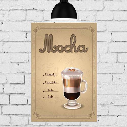 Tamanhos, Medidas e Dimensões do produto Placa Decorativa MDF Tipos de Café Mocha