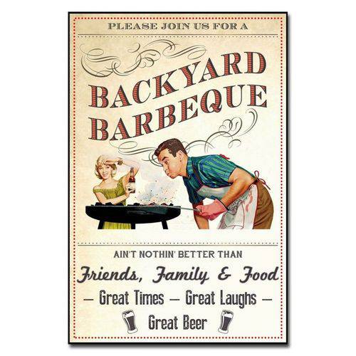 Tamanhos, Medidas e Dimensões do produto Placa Decorativa MDF Vintage Barbecue