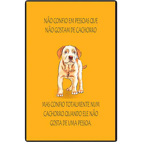 Tamanhos, Medidas e Dimensões do produto Placa Decorativa Mod. 70 Cachorro Amarelo 29x19cm - At.home