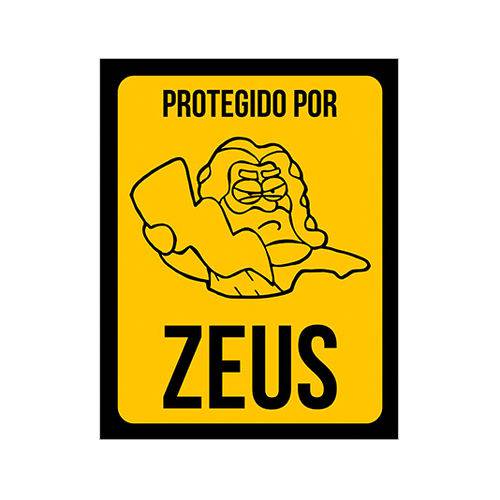 Tamanhos, Medidas e Dimensões do produto Placa Decorativa - Protegido por Zeus - Legião Nerd