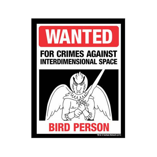 Tamanhos, Medidas e Dimensões do produto Placa Decorativa - Wanted Bird Person - Legião Nerd