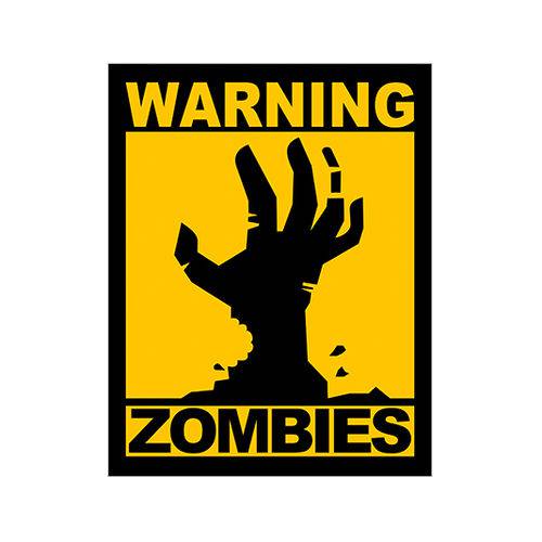 Tamanhos, Medidas e Dimensões do produto Placa Decorativa - Warning Zombies - Legião Nerd
