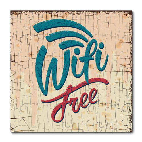 Tamanhos, Medidas e Dimensões do produto Placa Decorativa - Wi-Fi Free - 0640plmk