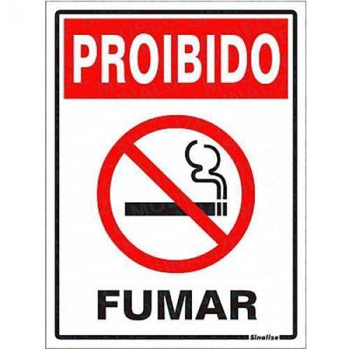 Tamanhos, Medidas e Dimensões do produto Placa Sinalizadora em Poliestireno "Proibido Fumar" - Sinalize