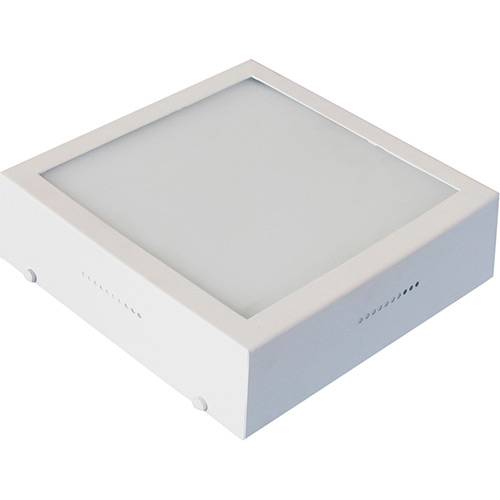 Tamanhos, Medidas e Dimensões do produto Plafon Caixa Quadrado 22x22cm Metal/Vidro Branco - Attena