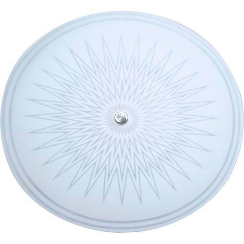 Tamanhos, Medidas e Dimensões do produto Plafon Estrela Redondo Pequeno 8x30x30cm Metal/Vidro Branco - Attena