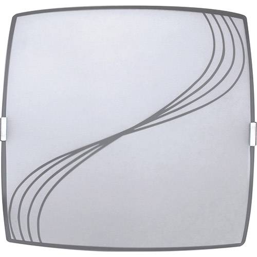 Tamanhos, Medidas e Dimensões do produto Plafon Linhas Quadrado Pequeno 21x21cm Metal/Vidro Branco - Attena