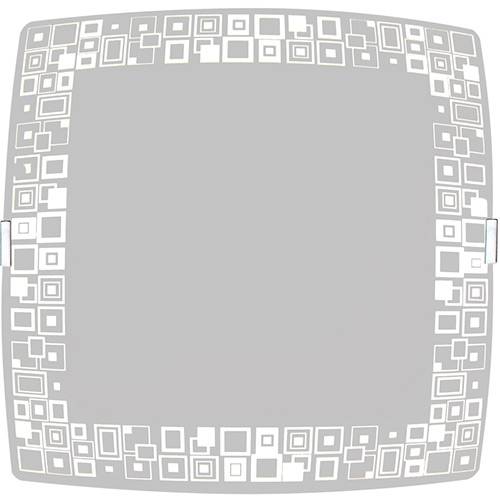 Tamanhos, Medidas e Dimensões do produto Plafon Mosaico Quadrado Grande 38x38cm Metal/Vidro Branco - Attena