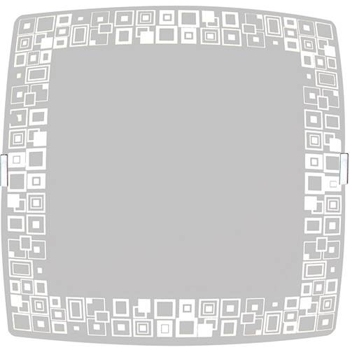 Tamanhos, Medidas e Dimensões do produto Plafon Mosaico Quadrado Médio 28x28cm Metal/Vidro Branco - Attena