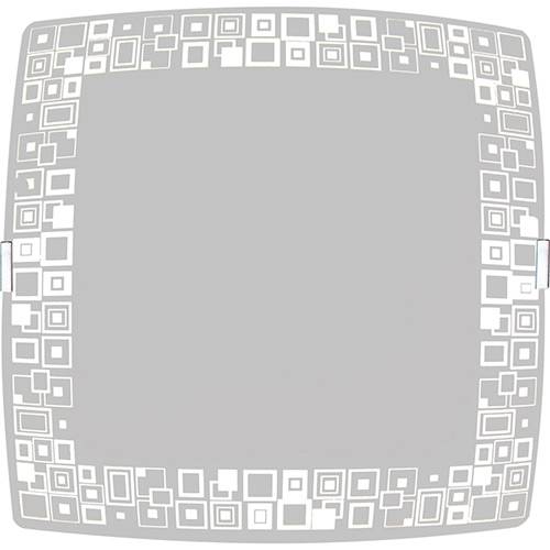 Tamanhos, Medidas e Dimensões do produto Plafon Mosaico Quadrado Pequeno 21x21cm Metal/Vidro Branco - Attena
