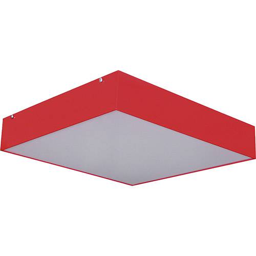 Tamanhos, Medidas e Dimensões do produto Plafon Sobrepor Quadrado Pequeno 25x25cm Metal e Acrílico Vermelho - Attena