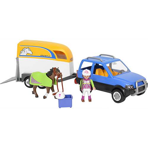 Tamanhos, Medidas e Dimensões do produto Playmobil Carro com Trailer de Cavalos