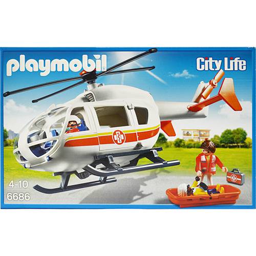 Tamanhos, Medidas e Dimensões do produto Playmobil Helicóptero de Emergência Médica - Sunny Brinquedos
