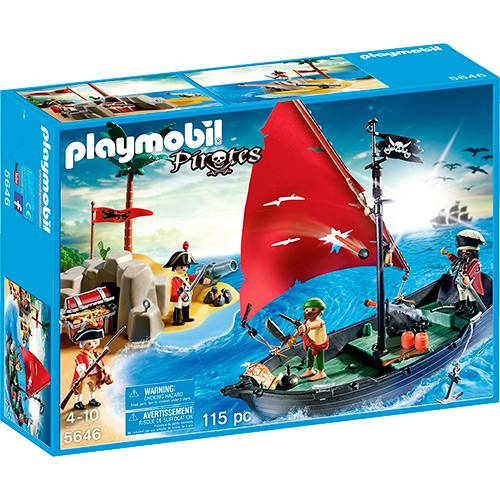 Tamanhos, Medidas e Dimensões do produto Playmobil Navio Pirata com Soldados - Sunny Brinquedos