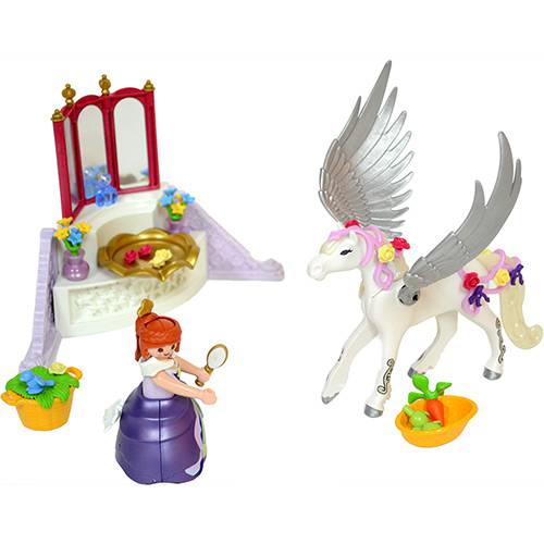 Tamanhos, Medidas e Dimensões do produto Playmobil Pegasus e Princesa com Centro de Beleza