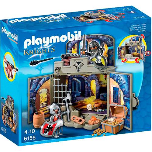 Tamanhos, Medidas e Dimensões do produto Playmobil Playbox Cavaleiros com Tesouro Secreto - Sunny Brinquedos