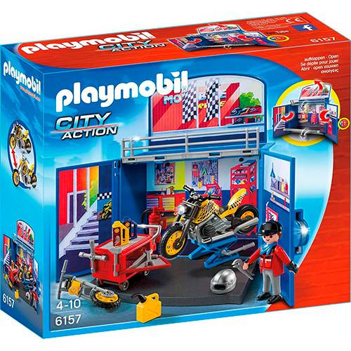 Tamanhos, Medidas e Dimensões do produto Playmobil Playbox Minha Oficina de Motocicleta Secreta - Sunny Brinquedos