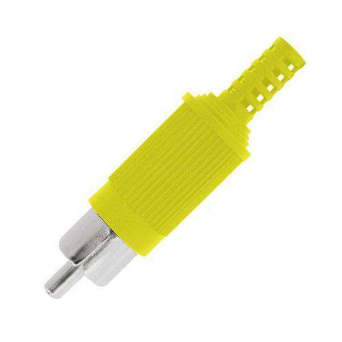 Tamanhos, Medidas e Dimensões do produto Plug Conector Rca Plastico com Rabicho Amarelo - Pacote com 10 Peças