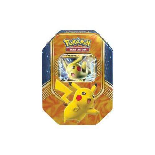 Tamanhos, Medidas e Dimensões do produto Pokemon Lata Especial Batalha de Coração Ex Pikachu com 1 Card Holográfico + 20 Cards Copag