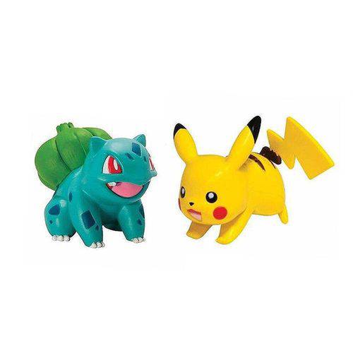 Tamanhos, Medidas e Dimensões do produto Pokémon Pack 2 Mini Figuras - Bulbasaur Vs Pikachu - Tomy