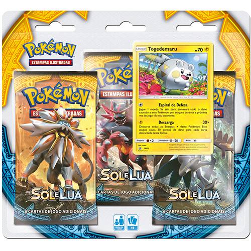 Tamanhos, Medidas e Dimensões do produto Pokémon Sl1 Blister Triplo Sol e Lua - Copag