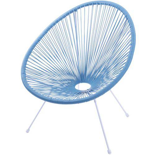 Tamanhos, Medidas e Dimensões do produto Poltrona Acapulco Cordas em PVC Azul Base de Aco Pintado Branco - 39556