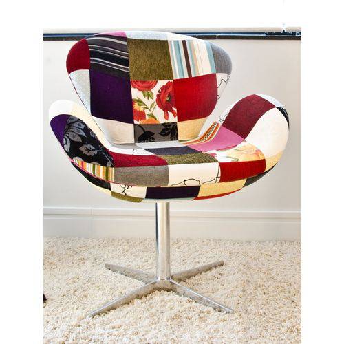 Tamanhos, Medidas e Dimensões do produto Poltrona Cadeira Decorativa Patchwork CompreAlegre