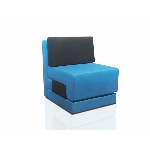 Tamanhos, Medidas e Dimensões do produto Poltrona Cama de Solteiro 0360 - Poltrona Selu que se Transforma em Sofá Cama - Cor Azul