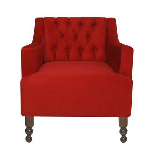 Tamanhos, Medidas e Dimensões do produto Poltrona Decorativa Clássica Provençal 01 Lugar Imperial Cor Vermelho