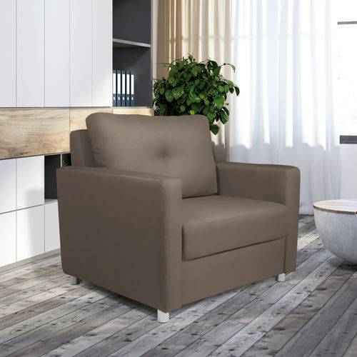 Tamanhos, Medidas e Dimensões do produto Poltrona Decorativa Modelo Amba, Tecido Suede Veludo Taupe, Silla