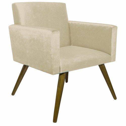 Tamanhos, Medidas e Dimensões do produto Poltrona Decorativa para Sala e Escritório Beatriz Suede Bege - DL Decor