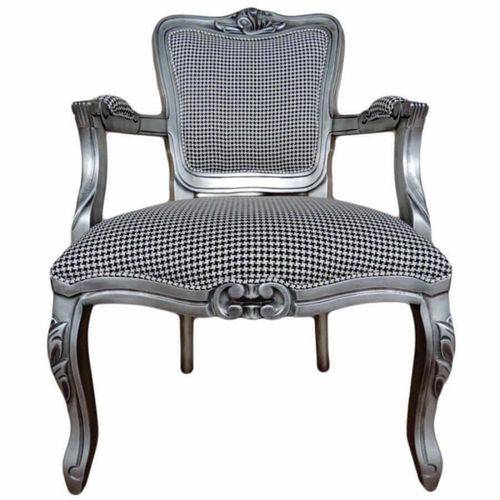 Tamanhos, Medidas e Dimensões do produto Poltrona Luis Xv - Prata Envelhecido - Tommy Design