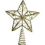 Tamanhos, Medidas e Dimensões do produto Ponteira para Árvore com Glitter Dourado 22cm - Orb Christmas