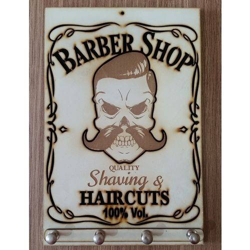 Tamanhos, Medidas e Dimensões do produto Porta Chaves Barber Shop em Mdf Tamanho 15 X 22,5 Cm