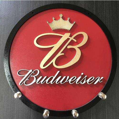 Tamanhos, Medidas e Dimensões do produto Porta Chaves Budweiser em Mdf Tamanho 21 Cm