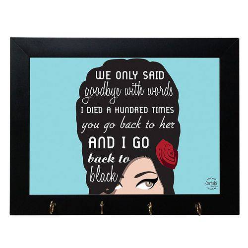 Tamanhos, Medidas e Dimensões do produto Porta Chaves Decorativo Amy Winehouse - 18x24cm