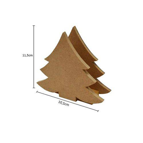 Tamanhos, Medidas e Dimensões do produto Porta Guardanapo de Natal Pinheirinho de Mdf Madeira Crua - Tamanho: 8 X 11,5 X 10,5 Cm