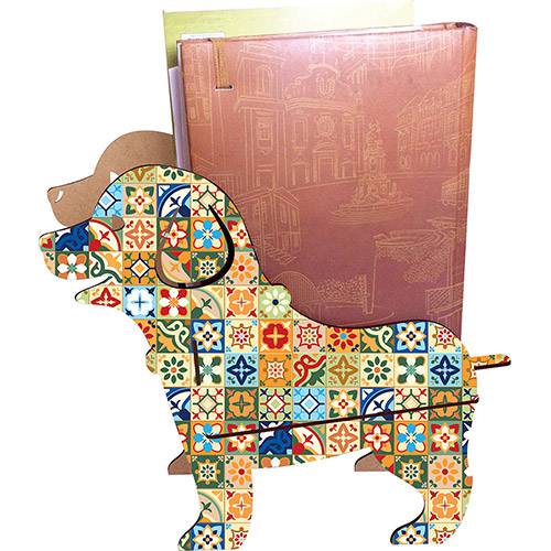 Tamanhos, Medidas e Dimensões do produto Porta Livros Dog 10x30x23cm Ladrilhos - At.home