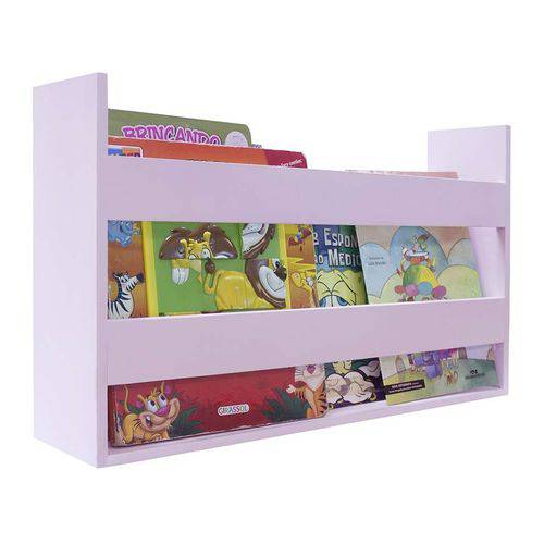 Tamanhos, Medidas e Dimensões do produto Porta Livros e Revistas de Parede 50x30x11 Rosa Baby