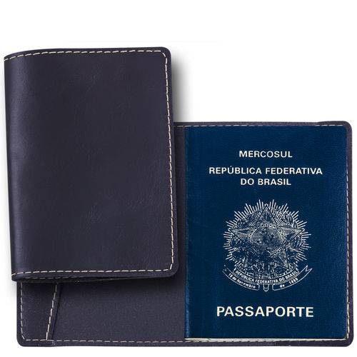 Tamanhos, Medidas e Dimensões do produto Porta Passaporte em Couro Legítimo Preto