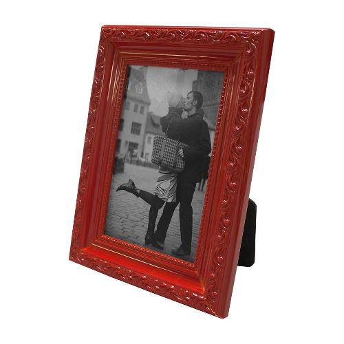 Tamanhos, Medidas e Dimensões do produto Porta Retrato 15x20cm Provençal Vermelho para 1 Foto 10x15cm