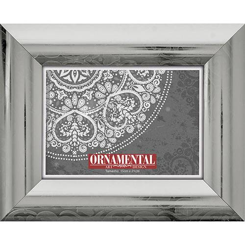 Tamanhos, Medidas e Dimensões do produto Porta-Retrato 26653 (15x21cm) Prata - Ornamental Design