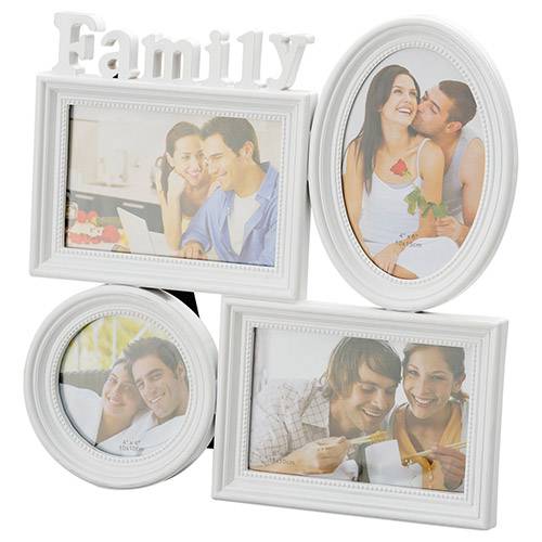 Tamanhos, Medidas e Dimensões do produto Porta-Retrato Family Branco (10x15cm) para 4 Fotos - Rojemac