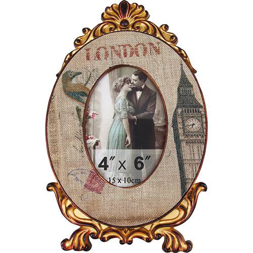 Tamanhos, Medidas e Dimensões do produto Porta-Retrato Linho Classic London 10x15cm Bege - Oldway